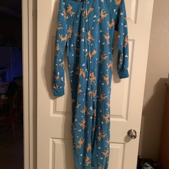 Juniors zip up reindeer onsie - Picture 3 of 3